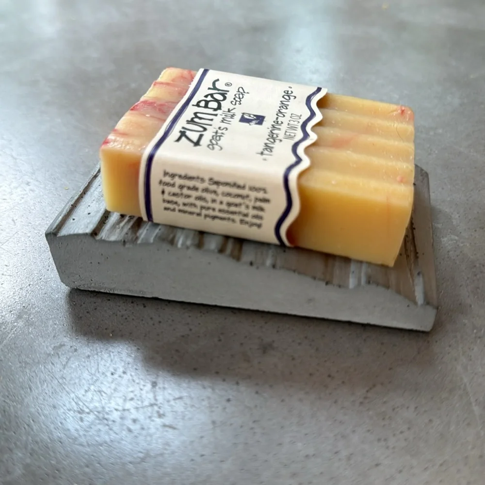 Concrete grey soap dish